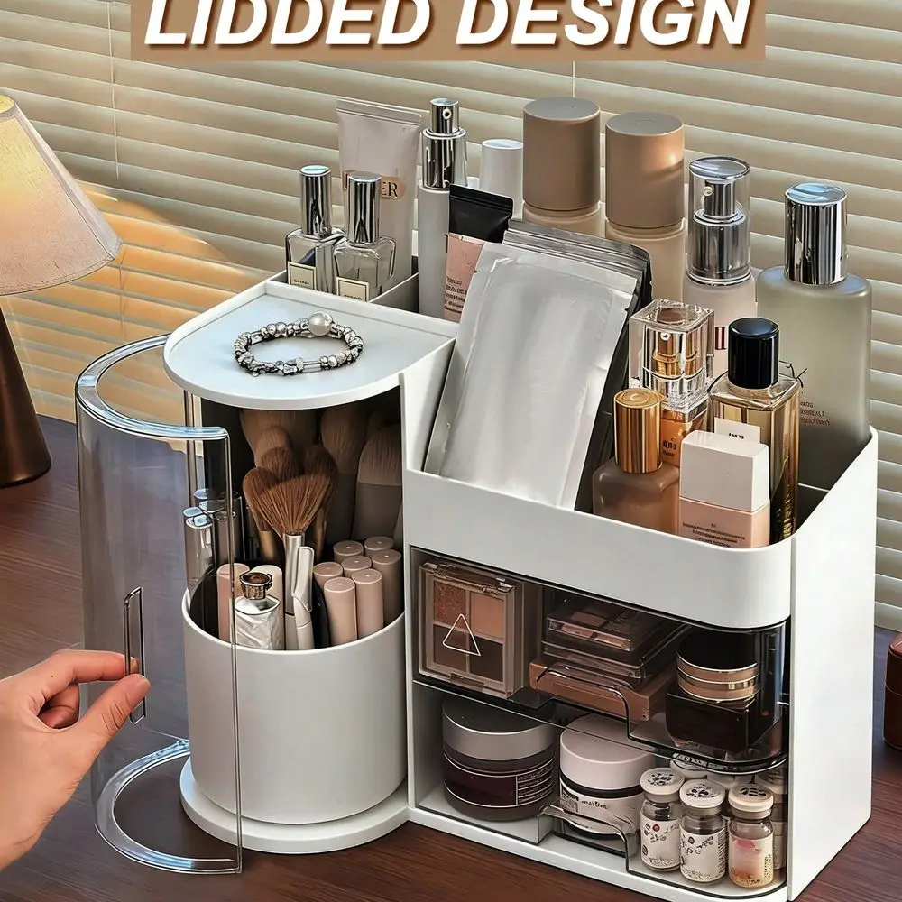 White Vanity Makeup Organizer Box 6