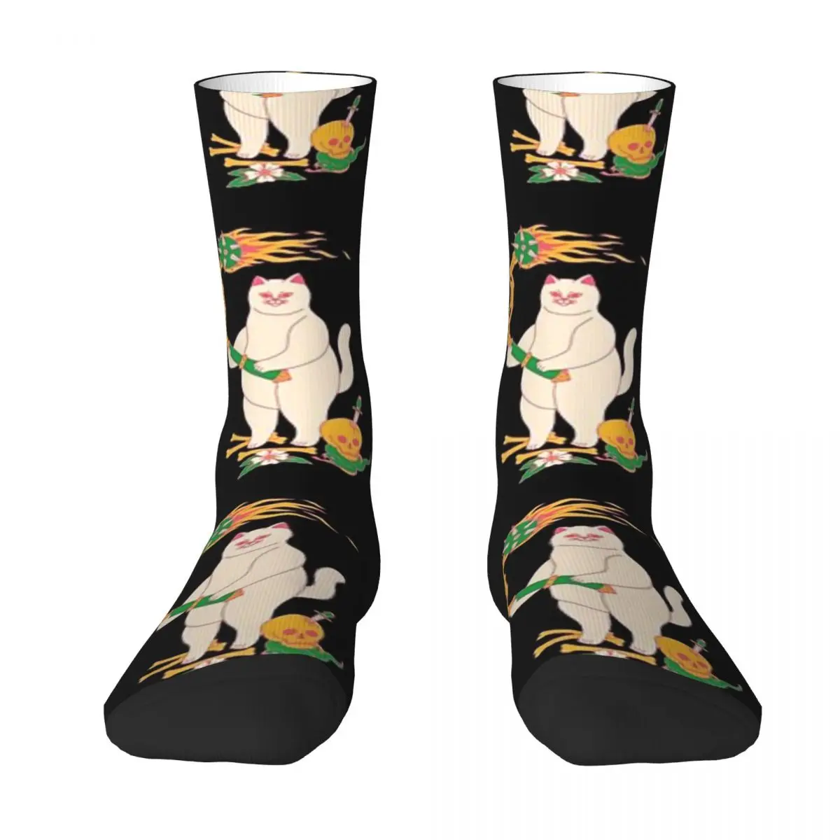 thumbnail image 1 of Calcetines de moda para hombre con diseño de llama de Fluffy, calcetines largos con puntadas, calcetines para parejas, talla 37-45, 1 of 4