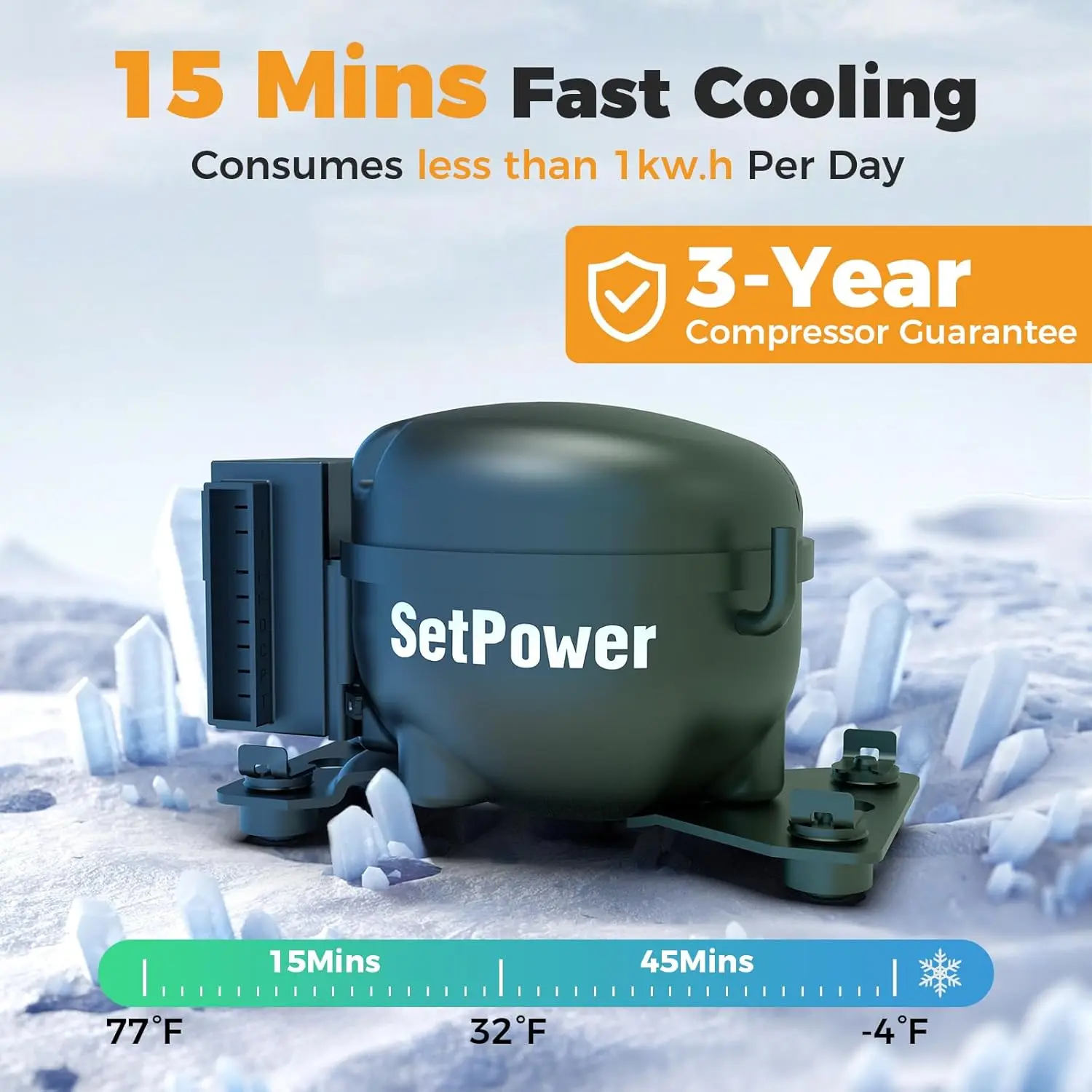 Portable 12v Refrigerator, -4℉-68℉ Fast Cooling Car Refrigerator, 20L/21Qt Car Fridge Portable Freezer with 12/24V