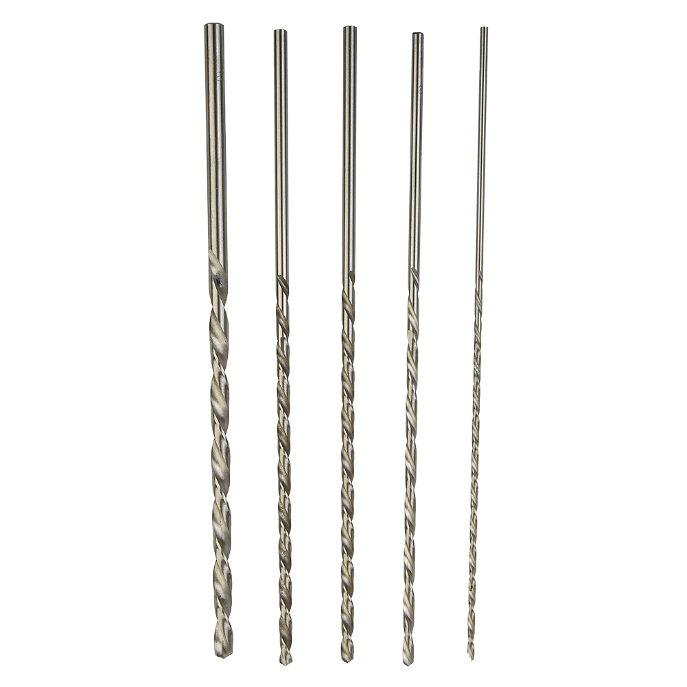 5Pcs Extra Long Drill Bit Set 2 3 3.5 4 5mm High Speed Steel Metal Multi Tools For Aluminum Copper Wood Machinery Tool Parts