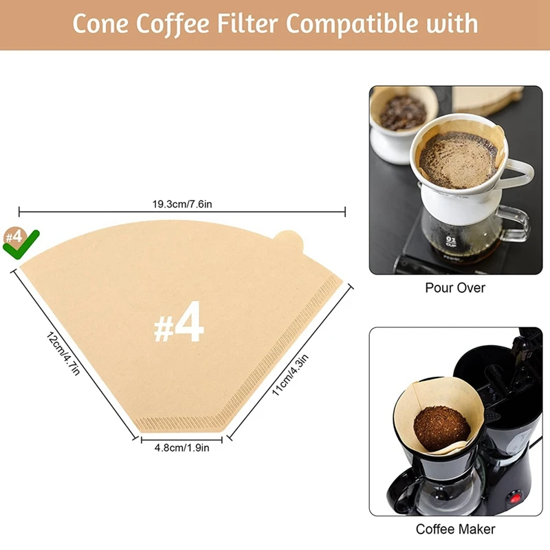 Disposable Coffee Paper Filters for Ninja Dual Brew Coffee Maker, 100 Pcs  #4 Con