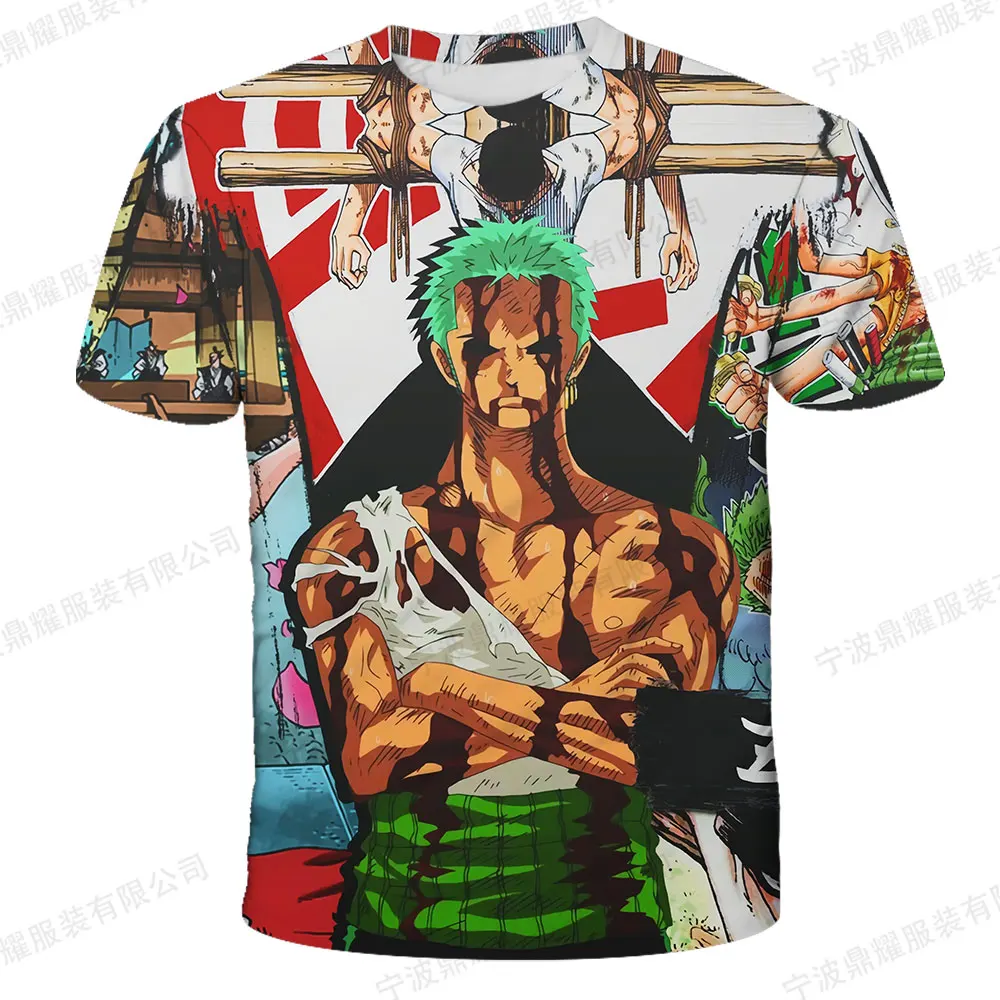 Anime T-Shirt ONE PIECE Roronoa Zoro Trafalgar Law Cosplay Short