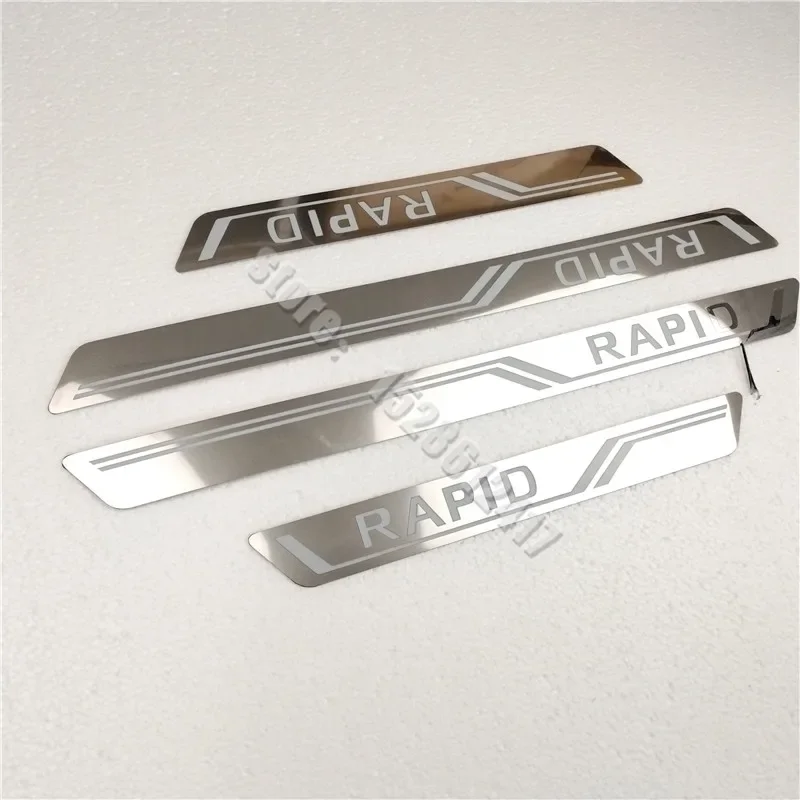 

Оригинальная Накладка на порог для Skoda Rapid 2012-2016, наклейка на педаль из нержавеющей стали, аксессуары для стайлинга автомобиля K