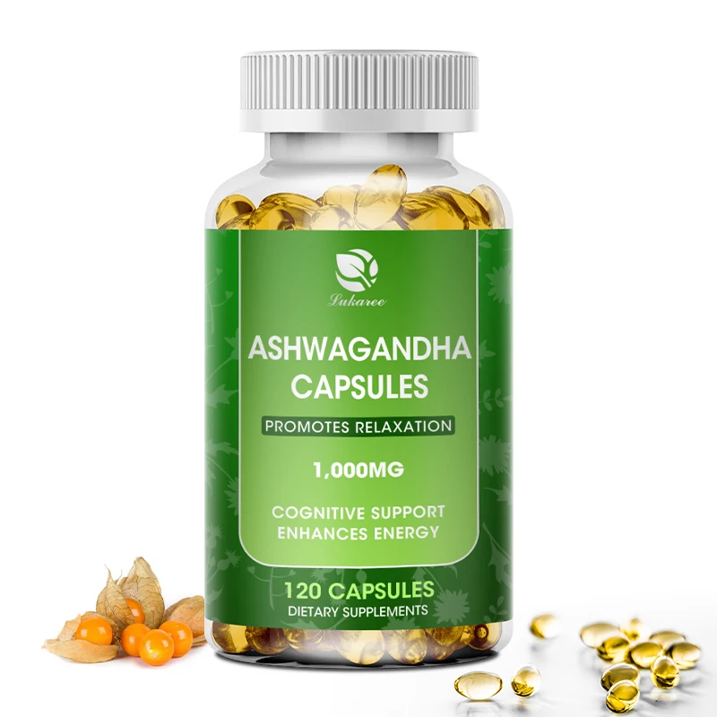 Lukaree Organic Ashwagandha Root Capsules 1000mg Ayurveda Vegetarian Capsule Reduce Stress Sleep