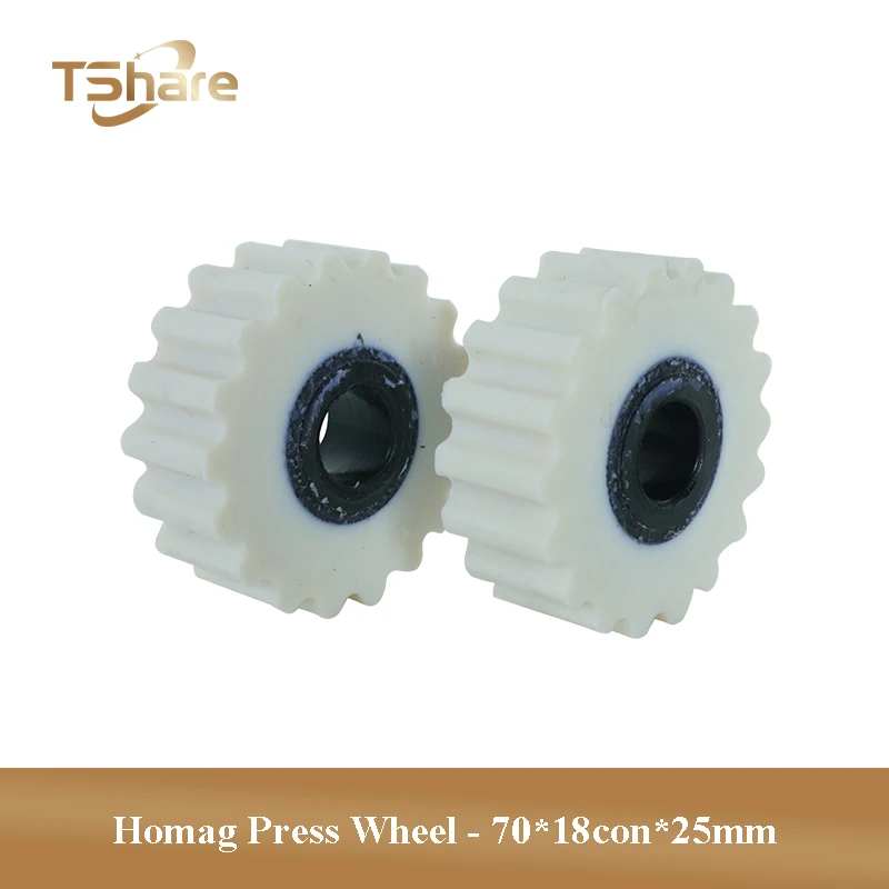 

5PCS 2-212-80-0120 70*18con*25mm White Hign Temperature Resistance Conveyance Wheel Rubber Roller for HOMAG Edge Banding Machine