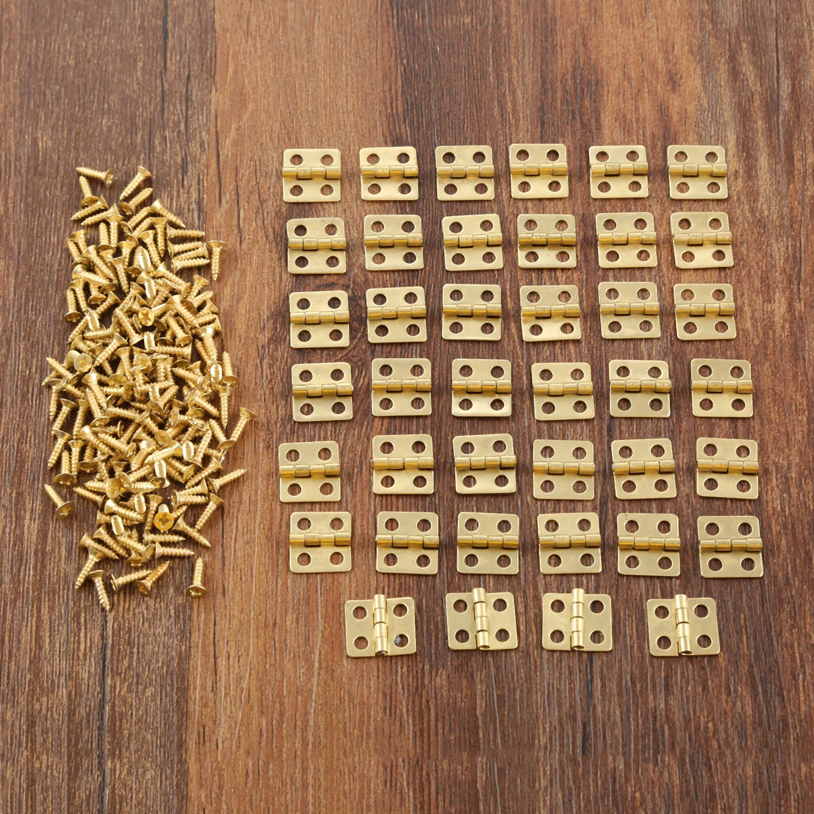 40Pcs 13*12mm Mini Cabinet Drawer Door Butt Hinges Antique 4 Holes Jewelry Boxes Decorative Hinges for Furniture Hardware DRELD