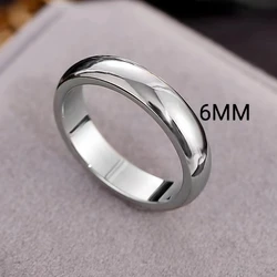 Elegant 18K Gold Plated Minimalist Couple Rings for Wedding and Engagement (Silver 6mm)