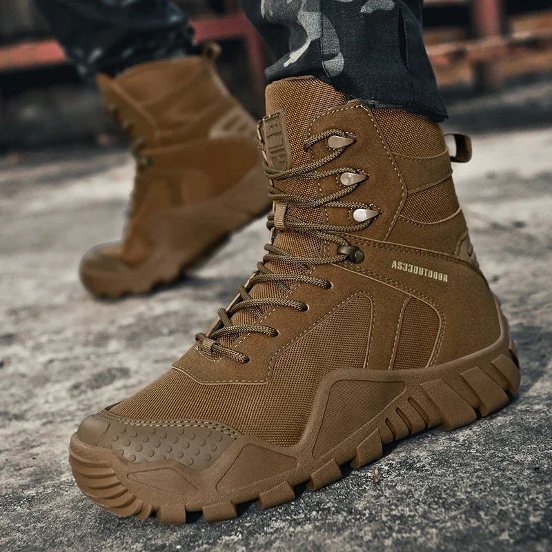 

Men‘s Winter Boots Outdoor Wild Practice Field Combat Military Sport Men Walking Shoes Warm Trekking Leather Boots