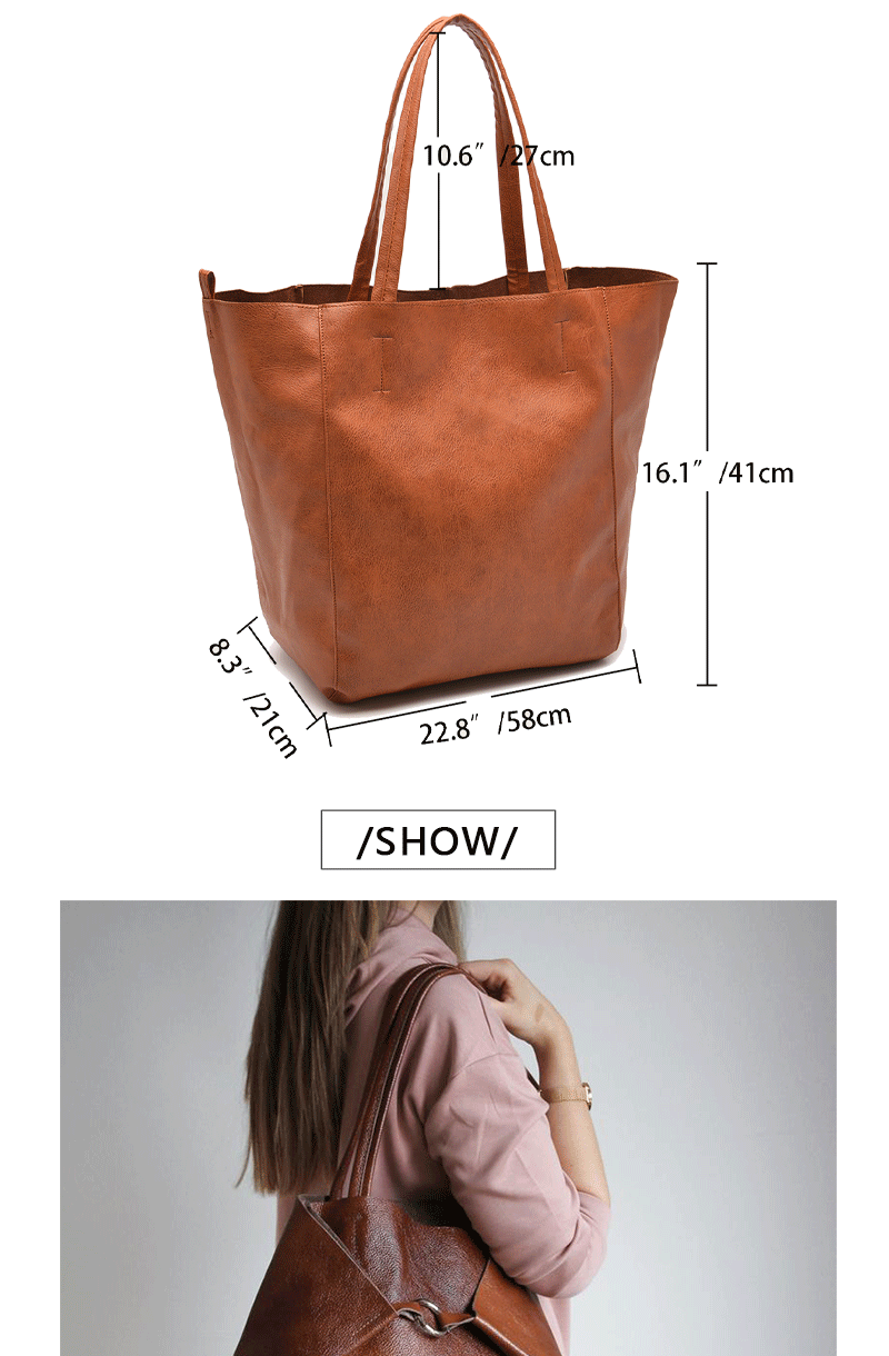 Retro 2 Set Bag Shoulder Bags High Capacity Tote Bags Metal Button Handbags Solid Color Multifunction Beach Bag For_voghion.com