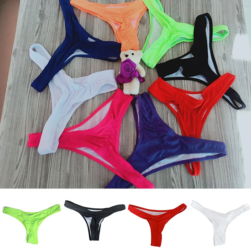 New Women Sexy Swimwear Briefs Summer Bikini Bottom Pleated Thong Swimsuit Ladies Solid Beachwear Sexу Lingerie Swimming Trunks