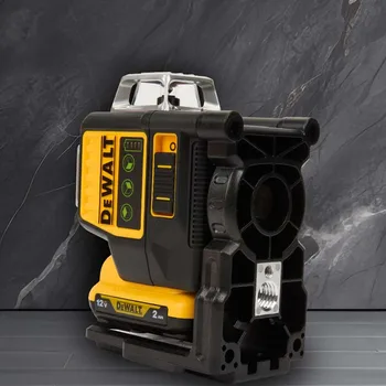 Dewalt DW089LG 레이저 레벨 계량기, 3 면 * 360 도 수직선, 수평 녹색광 레벨, 야외 12V 리튬 배터리