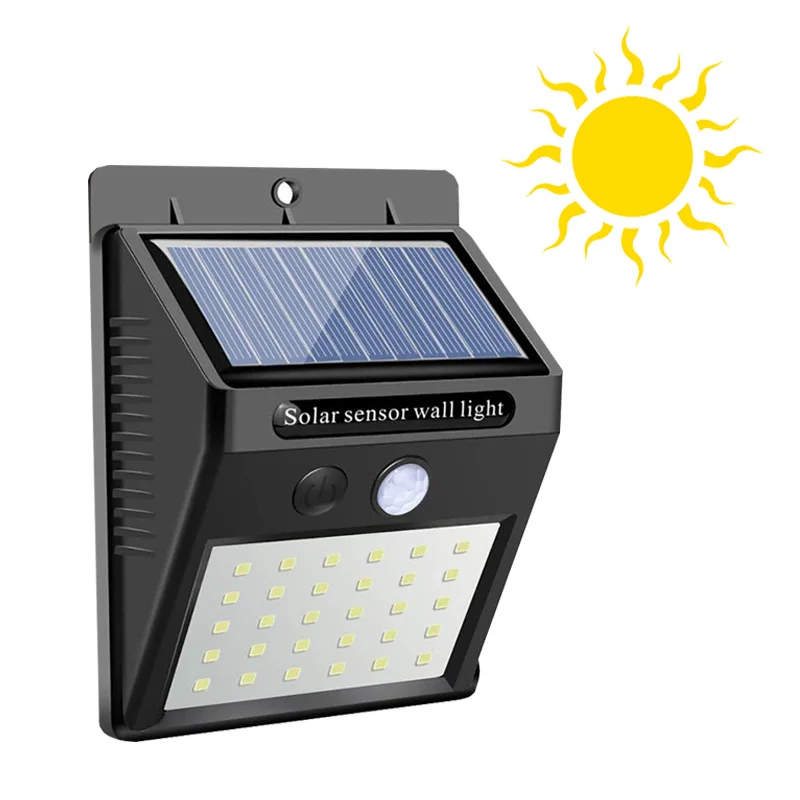 Outdoor Automatic Day and Night Solar Night Light Widely Used In House Lighting Solar Porch Light 30 LED 3.7V-1200mAh Battery