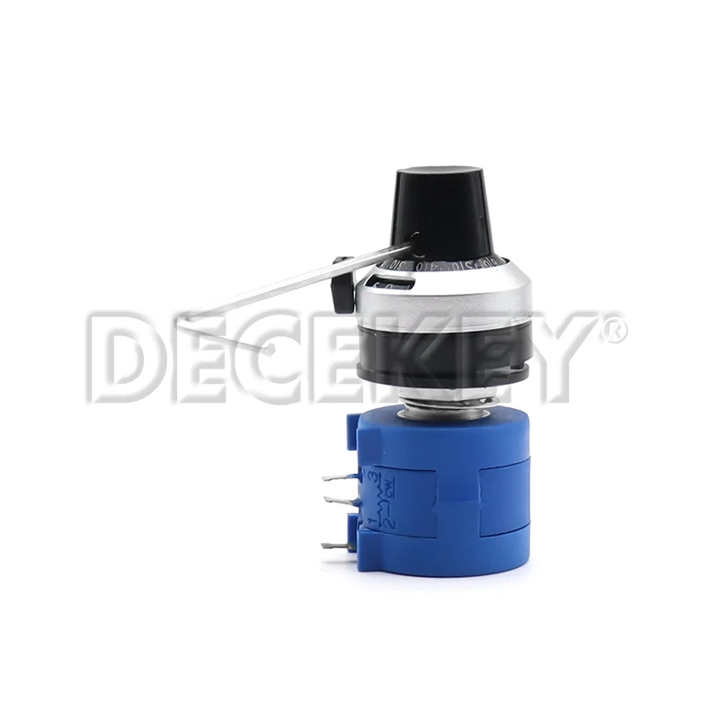 1Set 3590S Precision Multiturn 10k Potentiometer 10 Ring Adjustable Resistor Turns Counting Dial Rotary 6.35mm Knob