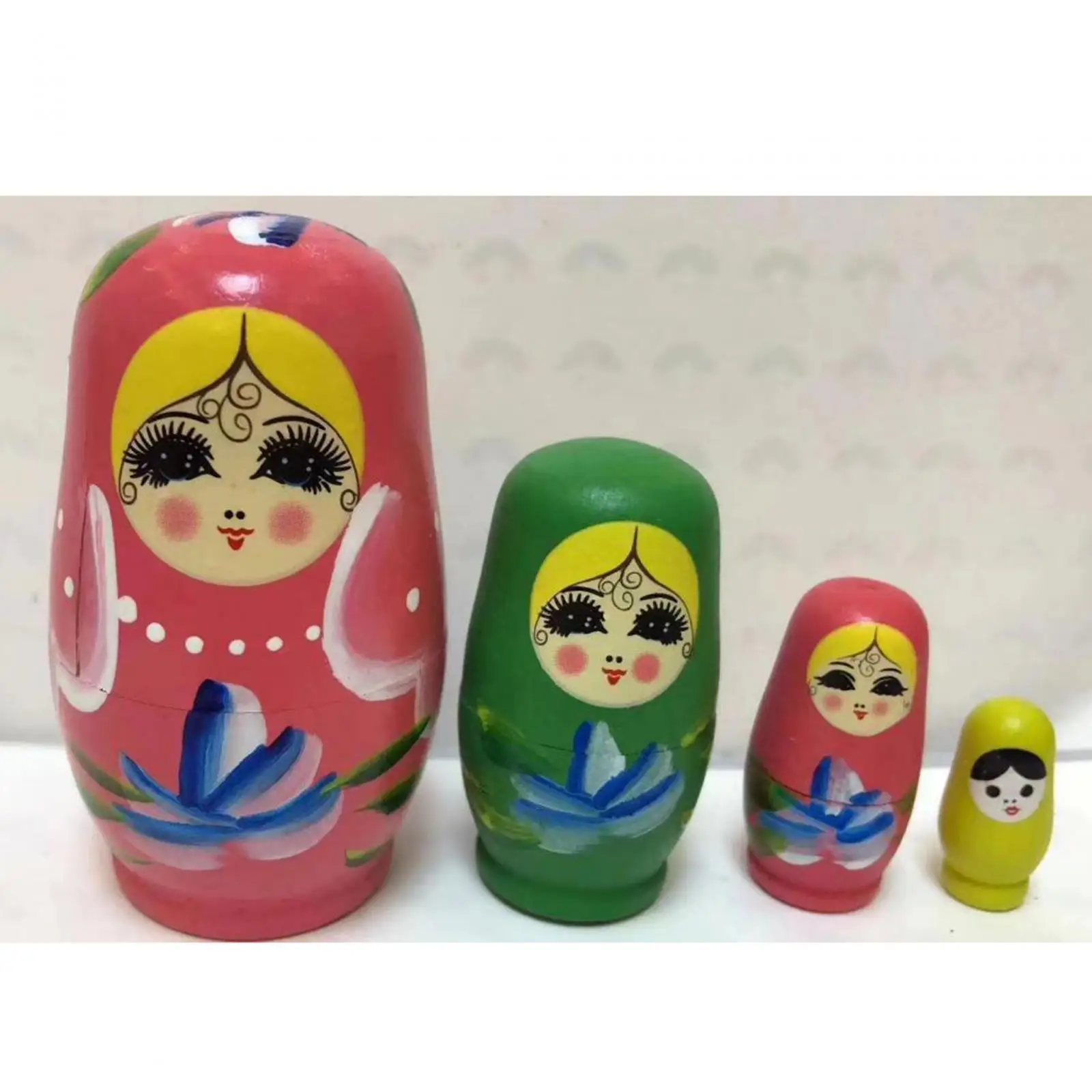 전통 러시아 중첩 인형 펭귄 소녀들을 위한 수제 나무 조각상 인형 세트 장난감 홈 데코레이션