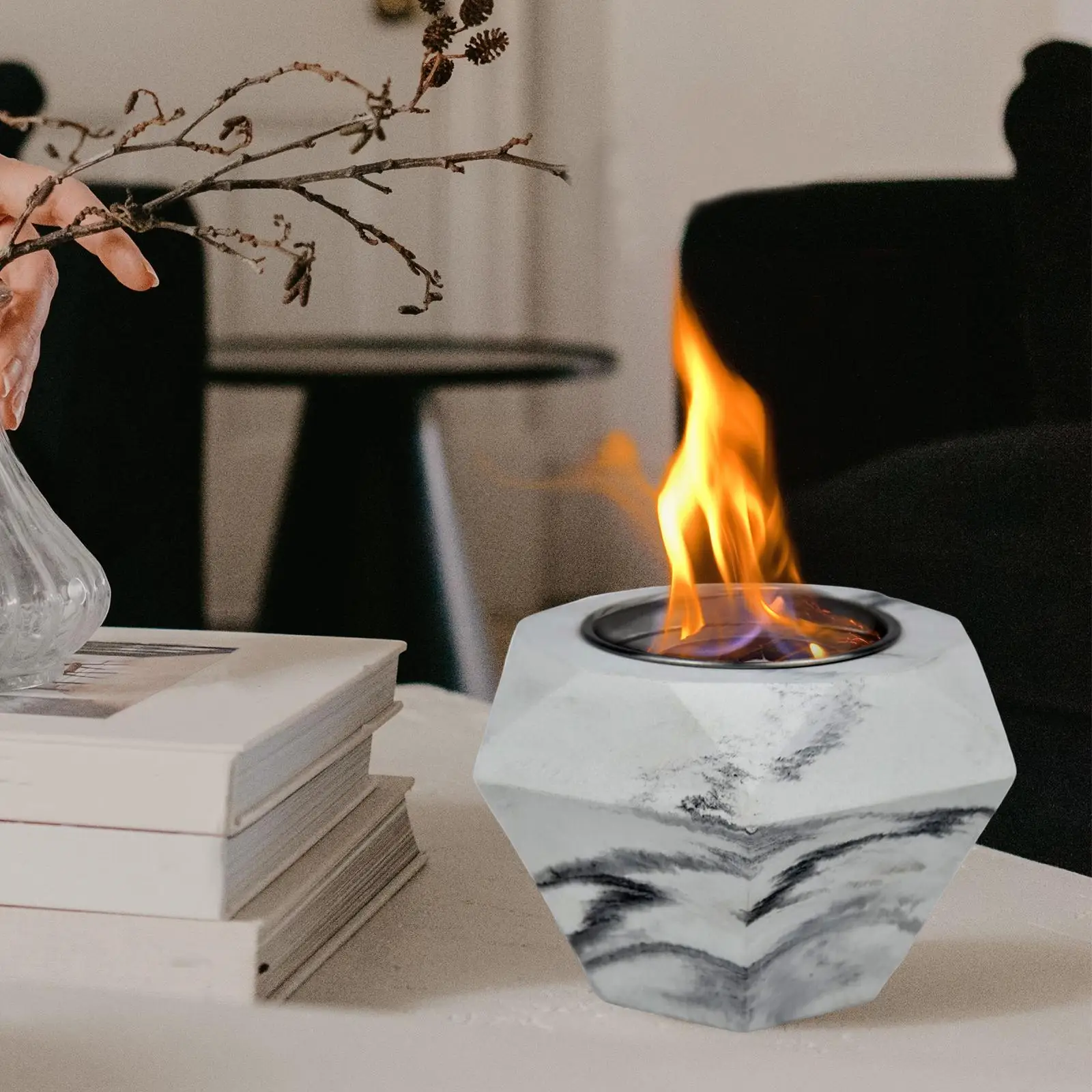 Portable Tabletop Rubbing Alcohol Fireplace Bowl Tabletop Fire Mini