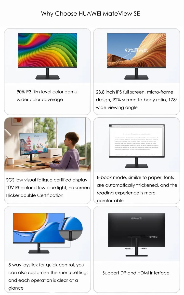 Original HUAWEI MateView SE Monitor 23.8