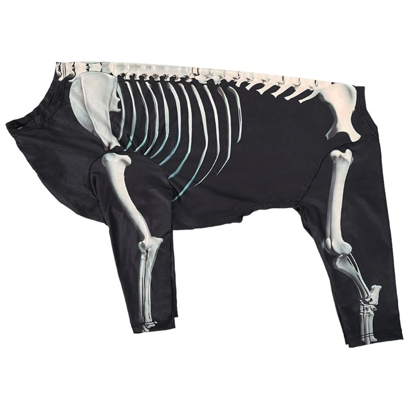 애완 동물 정장 4leg Hoody 셔츠 풀오버 복장 대형 개 할로윈 해골 의상