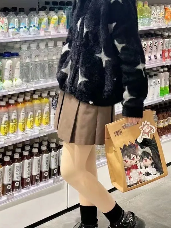 JIAERDI New Transparent Brown Messenger Bag Women Vintage Leather Ita Bag Female Harajuku Aesthetic  Shoulder Crossbody Bags