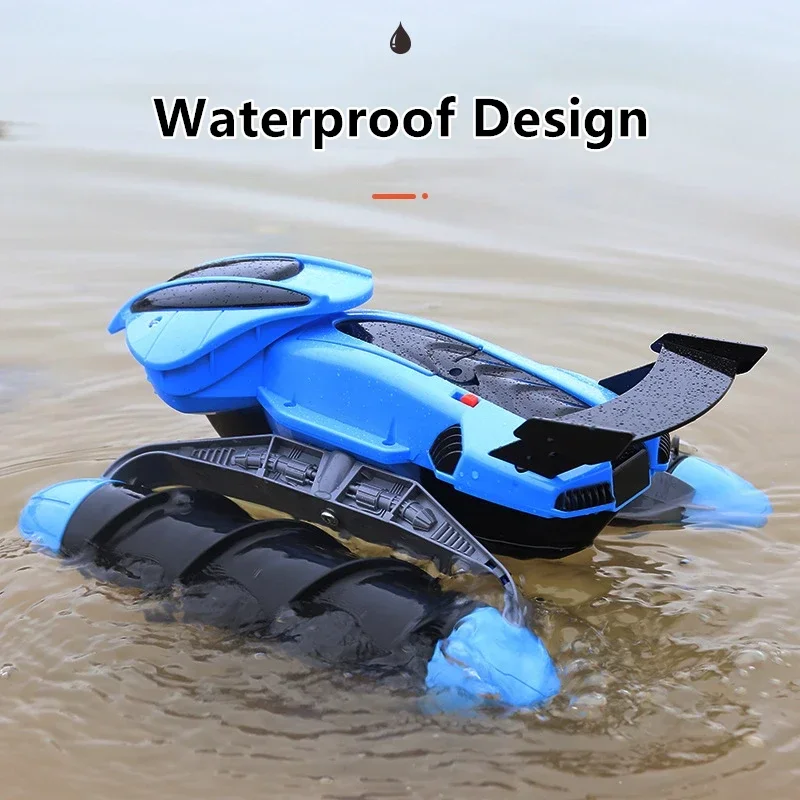 Bateau RC Amphibie Tout-Terrain 2.4GHz avec 1 Batterie - Jouet Étanche pour Enfant