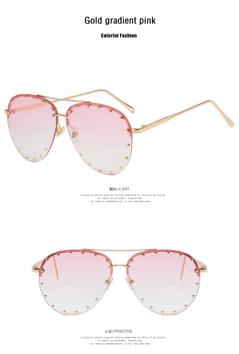 Occhiali da sole aviator donna oversize senza montatura rivetti_voghion.com