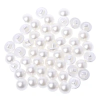 448B 50Pcs Faux Pearl Buttons Fit Sewing Scrapbook Backhole Sewing Crafts 10/11.5mm 1