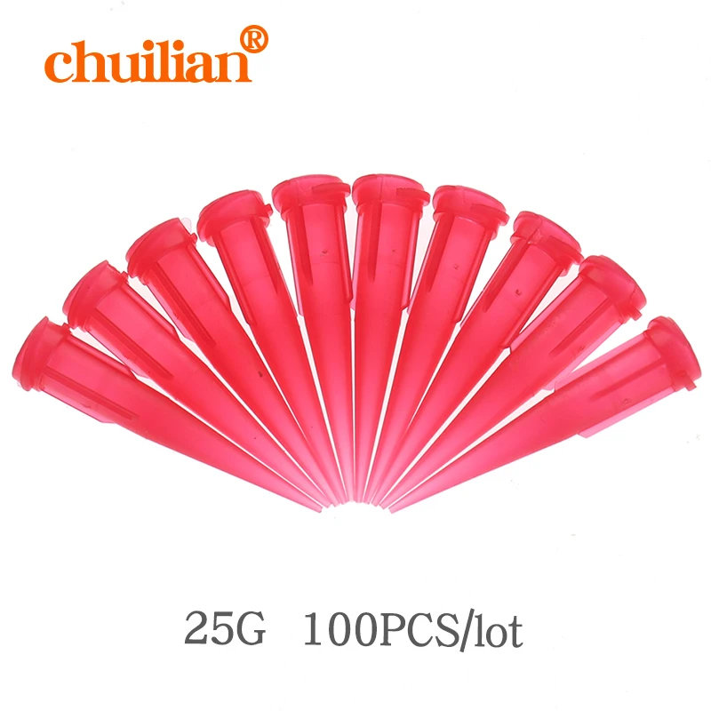 100pca/lot 25G TT Assorted Plastic Conical Smoothflow Tapered Needle/Tips Dispense Tips Set Glue Dispensing Nozzle