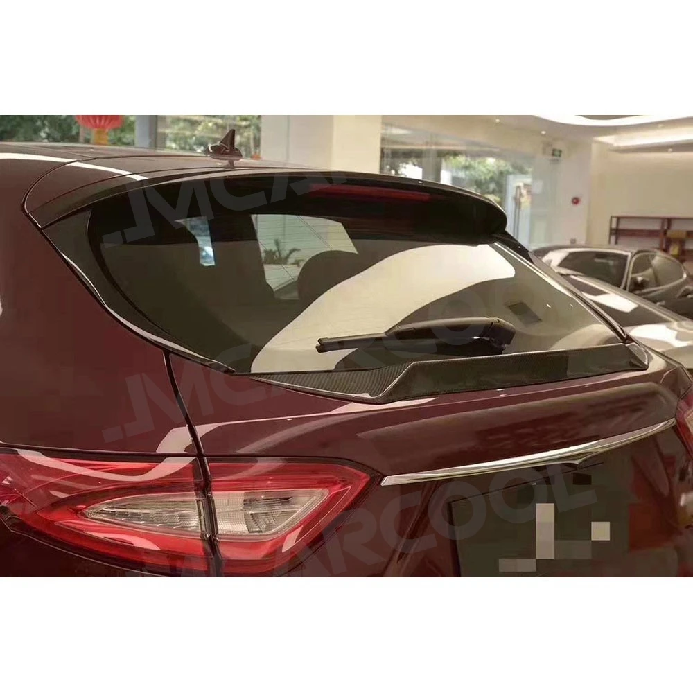 Per Maserati Levante S Sport Spoiler 2016-2018 In Fibra di Carbonio Spoiler Posteriore Boot Ali Centali FRP bagagliaio Trim adesivo Car Styling - Image 6