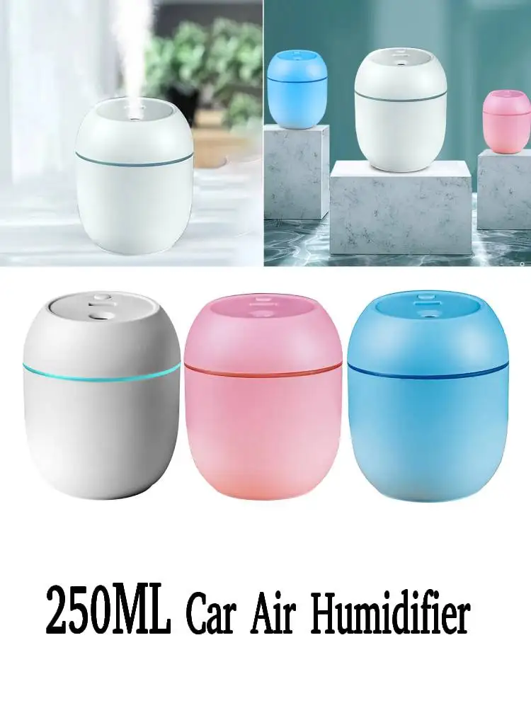 220/250ML Air Humidifier Essential Oil Ultrasonic Aroma Diffuser for Home Car Fogger Mist Maker with Night Lamp Face Steamer