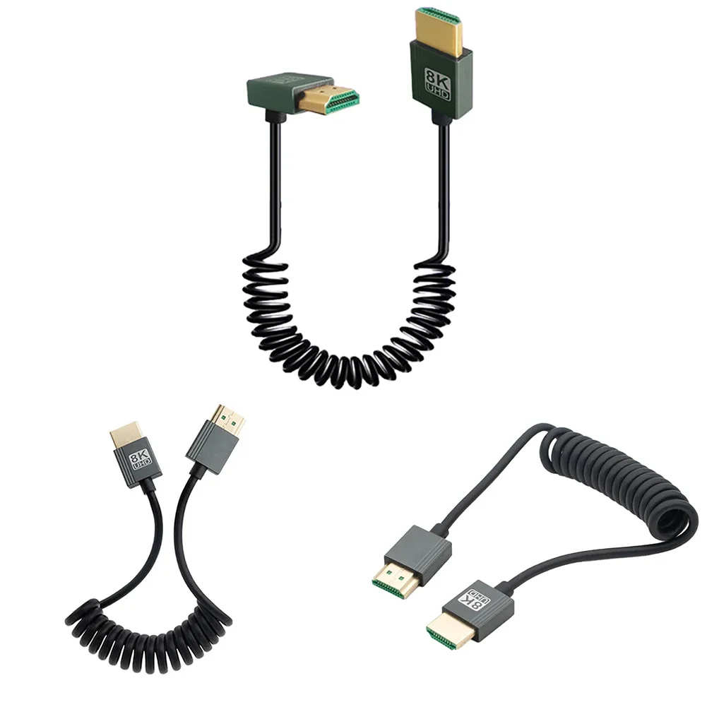 Ultra Thin HDMI 2.1 Coiled Cable for 8K TV and Gaming
