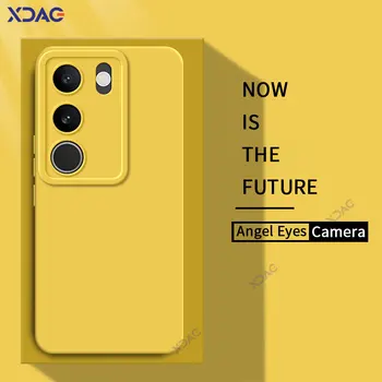Custodia per telefono in Silicone liquido quadrato Angel Eyes per VIVO S17 Pro S17E S17T 5G 360 Cover posteriore morbida VIVOS17 S17Pro S 17 E T Bag Funda
