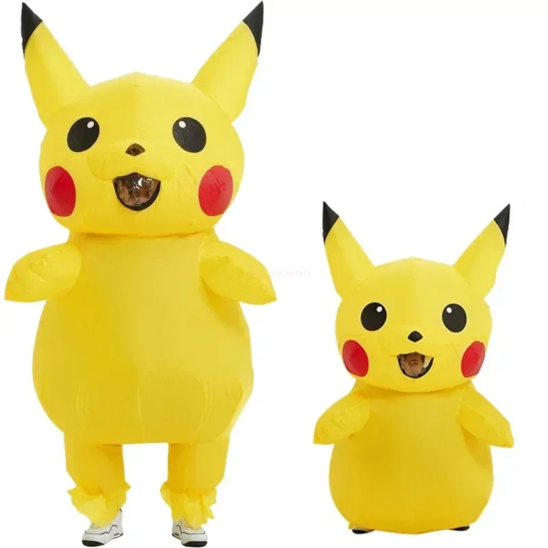 

Cute Pokemon Pikachu Inflatable Clothes Doll Props Costume Children Halloween Adult Children Performance Clothe Cartoon Dress Up