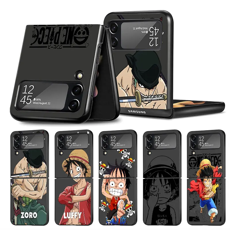 Thin Folding Case For Samsung Galaxy Z Flip3 Flip 4 Flip4 5G Flip 5 Fashion Cell Phone Cover Fundas Hot Anime One Piece