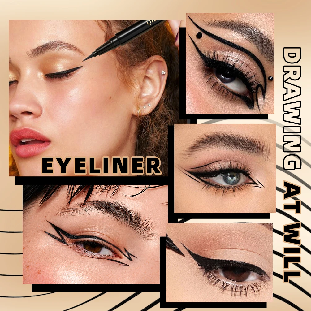QIBEST Black Liquid Eyeliners Waterproof Long Lasting Sweatproof Quickily Drying Eyeliners Pencil Eyes Cosmetics Make up Tools 4