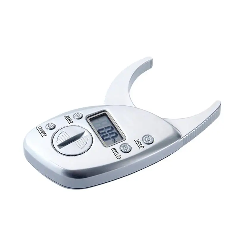 Fitness Body Fat Caliper Clip Fat Measuring Tool Clear LCD Display Skin Fold Analyzer Professional Adipometer Caliper