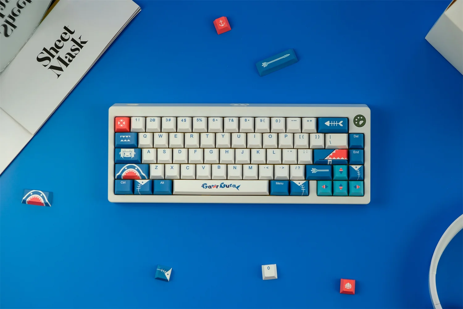 PBT Keycaps 130 Keys GMK Gawr Gura Cherry Profile Keycap Dye