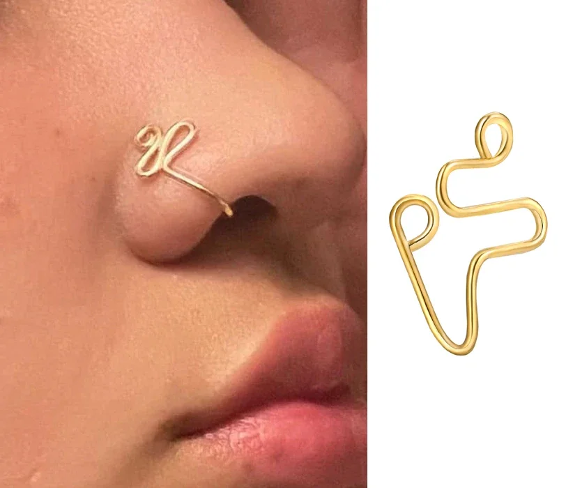 Модне кільце для носа Шарм Кришталевий метелик Пентаграма Кільце для носа Жіноче підроблене кільце для пірсингу на носі Сережки Прикраси для тіла