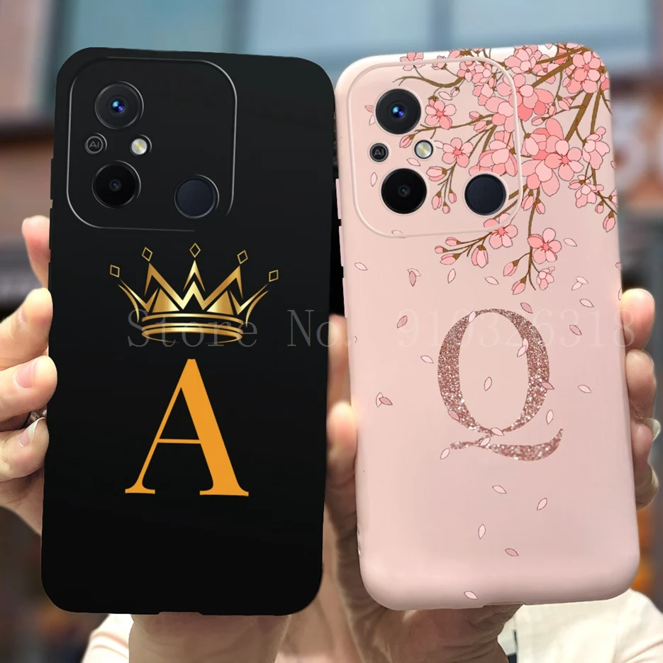 Per Xiaomi Redmi 12C Custodia Redmi 11A Cover New Fashion Crown Letters Cover Custodia Morbida In Silicone Per Xiaomi Redmi 11A 12C Bags