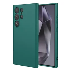 Vibrant Lightweight Silicone Soft Back Cover - Galaxy S24 UItra (Dark Green)