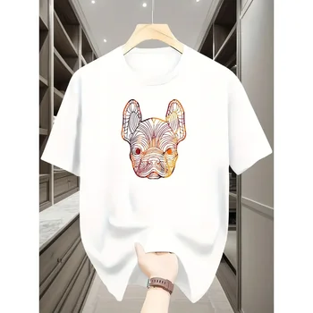 Nuova T-shirt estiva da uomo con motivo stampato, top sportivo casual
