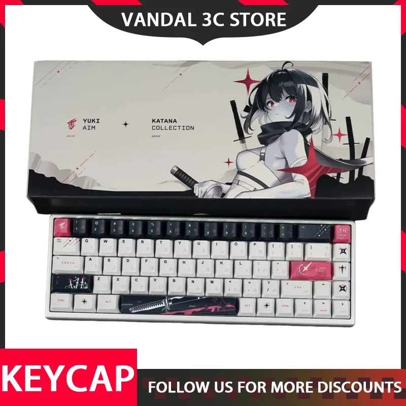 Yuki Aim Katana Magnetic Switch Keyboard Anime E-sports Gaming Mechanical Keyboard With Oem Japanese Words Keycaps For Desktop