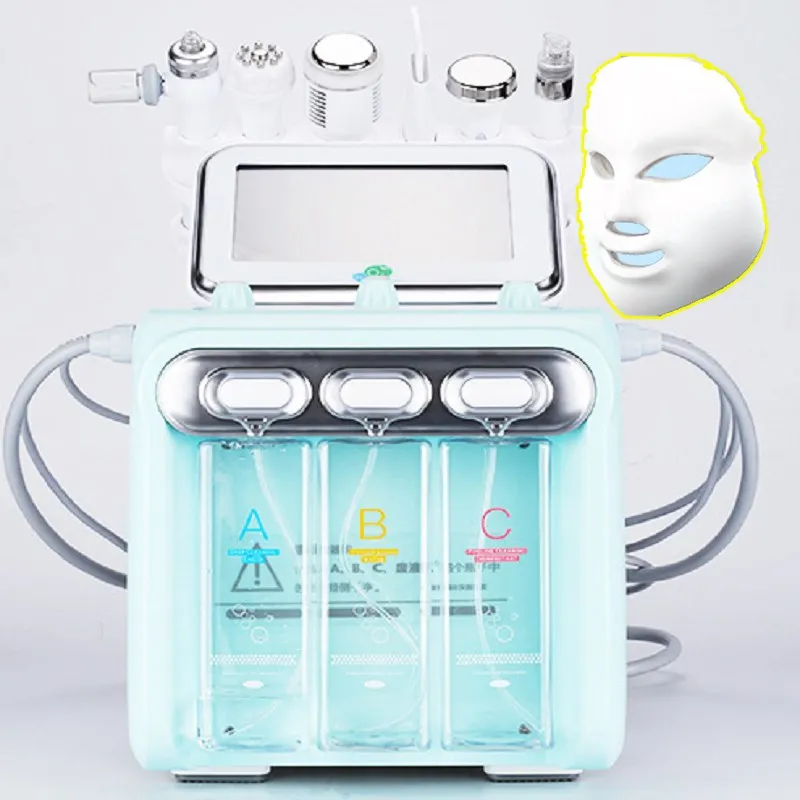 New 7 In 1 Hydro Oxygen Small Bubble RF Beauty Machine Face Lifting Dermabrasion Device Skin Scrubber Facial Spa