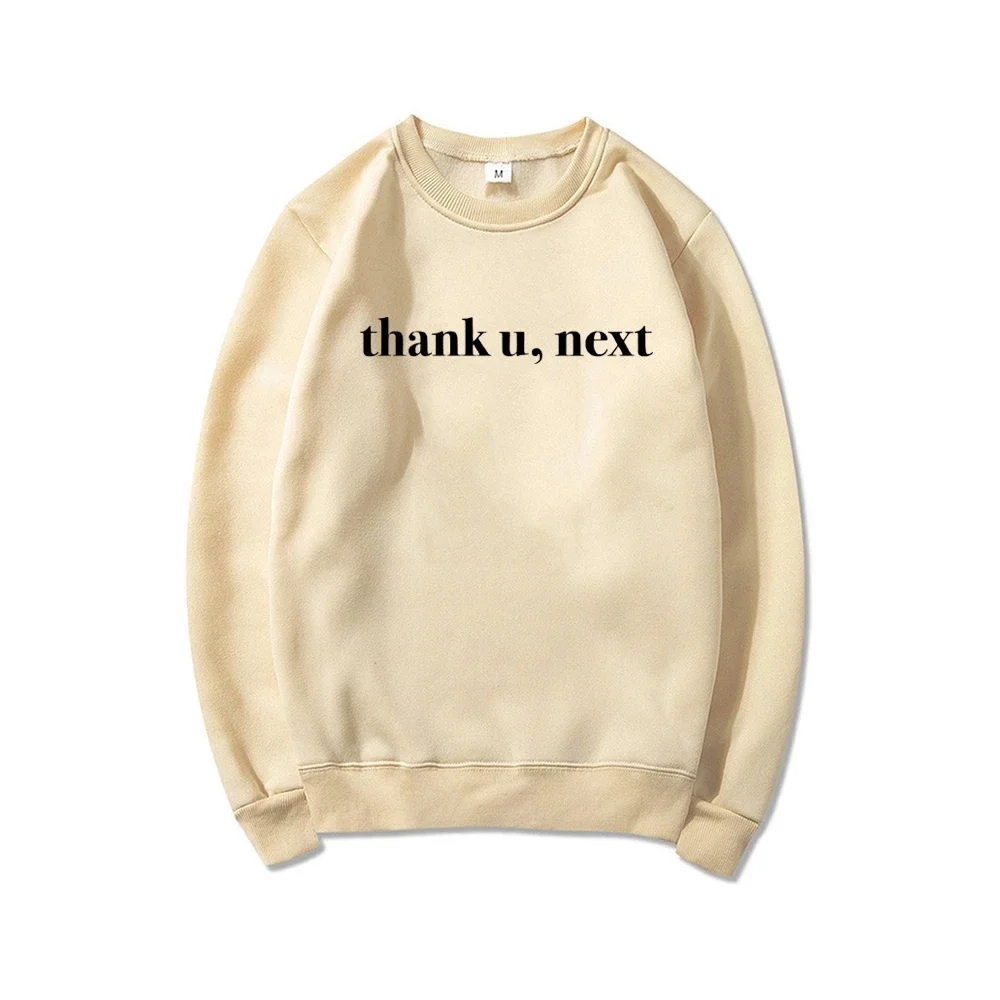 Thank U Next 맨투맨 여성용 하라주쿠 그래픽 후드, 90 년대 패션 크루넥 스웻셔츠, 스트리트웨어 캐주얼 풀오버, 팬 선물