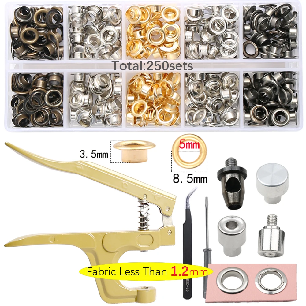 5mm Brass Eyelets Multifunctional Pliers Grommet Kit Leather Belt Scrapbooking Eyelet Tool and Accessoires For Thick Fabric eyelet punch tool set eyelet grommet ring eyelet grommet ring kit grommet eyelet kit grommet punch tool grommet tool kit grommet tool eyelet grommet dies