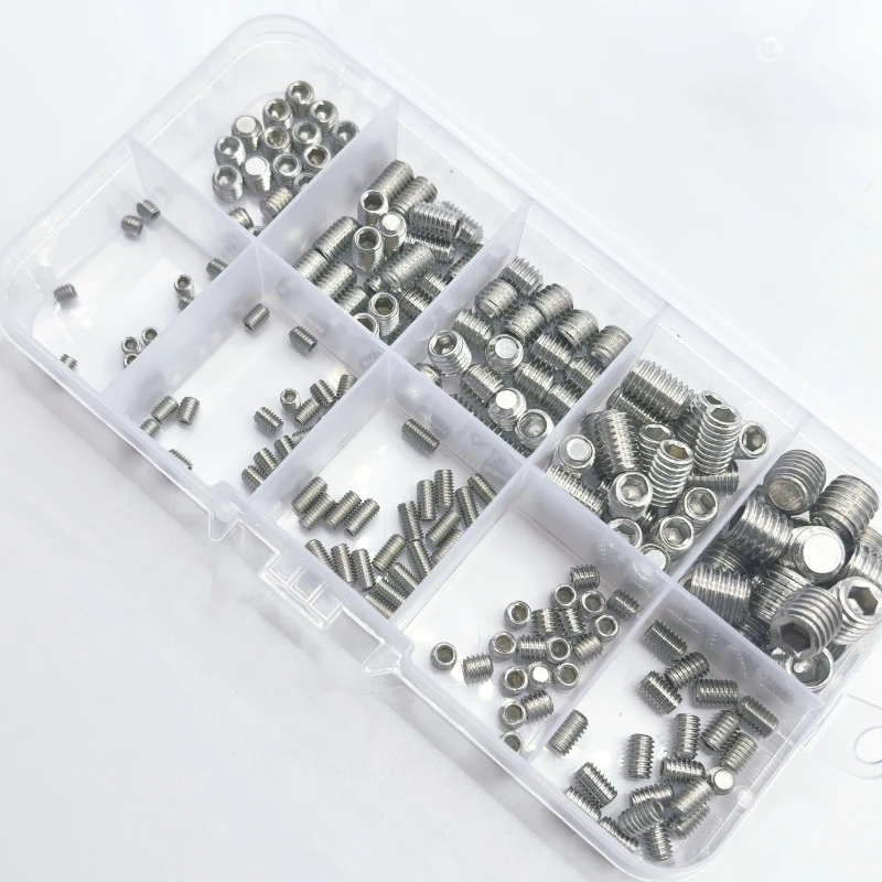 Stainless steel screws Hexagon socket head cap screw 100/200pcs 304 stainless steel hex socket socket set flat end set screw