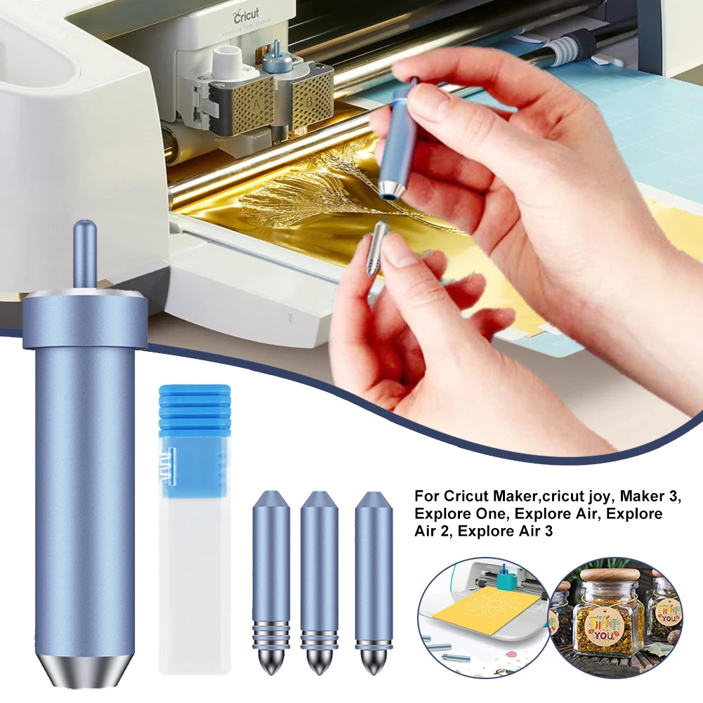 Portable Foil Transfer Tool Kit with 3 Blades Foil Transfer Repacement Kit for Cricut Joy Circut Maker 8 holes adjustable dowel maker jig 8mm 20mm or carbide blades woodworking electric drill milling dowel round rod auxiliary tool