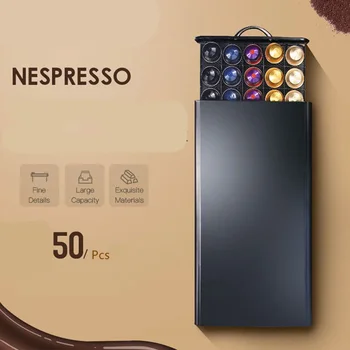 Organizzatore di capsule di caffè da 50 cialde Pratico supporto per cialde di caffè Cassetto portaoggetti per 40 pezzi di scaffali Nespresso Box Organizer 1