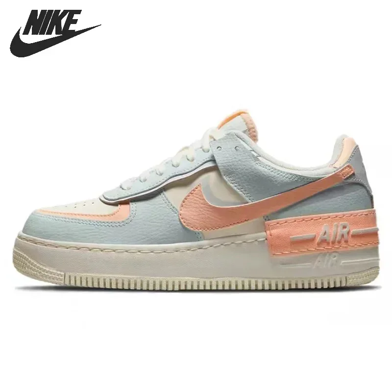 Nike-Chaussures De Skate Air Force 1 Pour Femme, Basses Classiques, Af1 Shadow, Bleu Clair, Rose