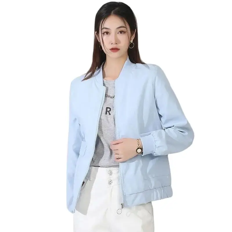 

Spring Autumn New Korean Women's Short Jackets Causal Loose Outwear Ladies All-match With Lining Baseball Uniform Female Tops