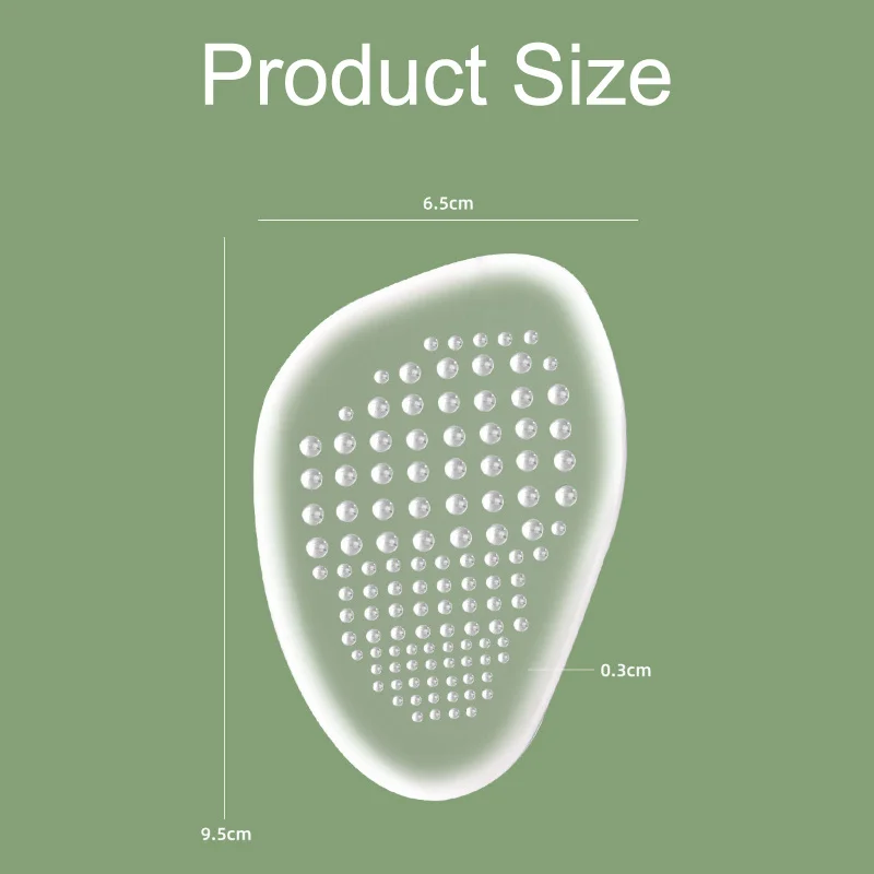 Gel Forefoot Pad for Feet Transparent Half Insoles Women Shoes Anti-slip Massage Sole Cushion Silicon Sandal Relief Pain Inserts