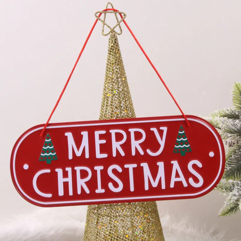 

Iron Merry Christmas Sign Xmas Tree Hanging Ornaments Pendant Christmas Decoration Home Door Happy New Year Navidad Decor